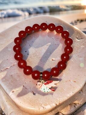 10mm Beautiful Red Jade Bracelet ❤️